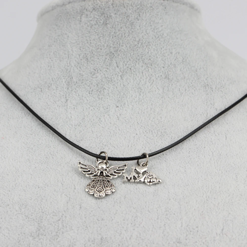 Модное ожерелье с надписью I LOVE MY DOG Женская винтажная подвеска в форме ангельских