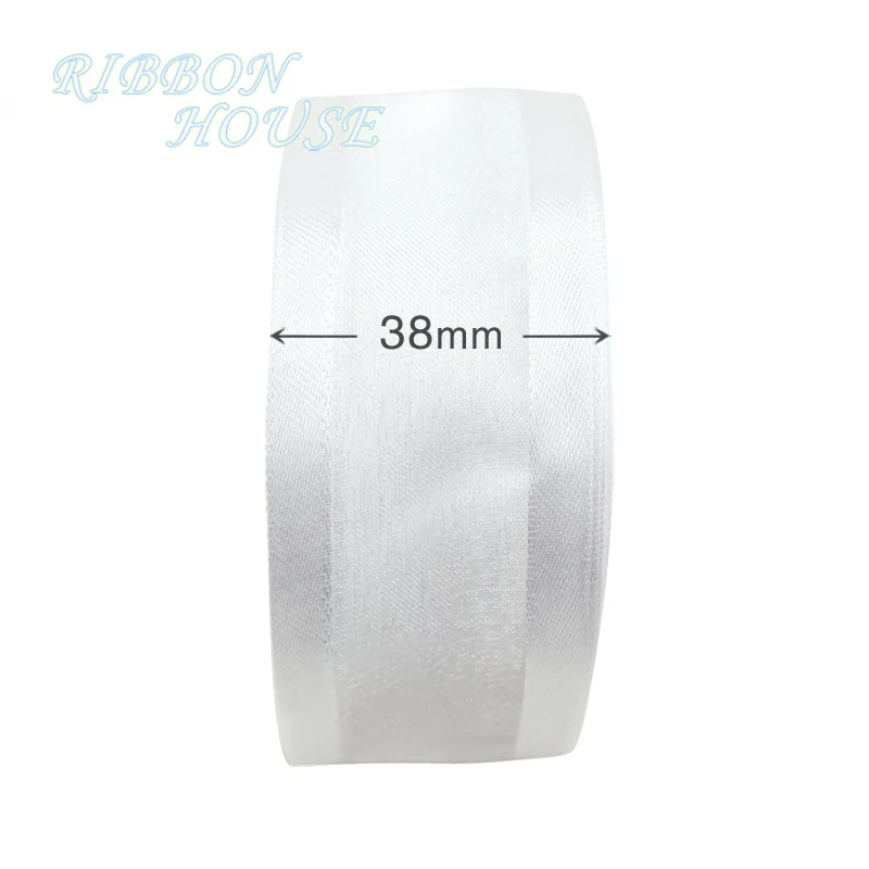 (5 метров/рулон) 38 мм белая лента из органзы оптом|ribbon satin|ribbon stripedecorative ribbon wholesale |