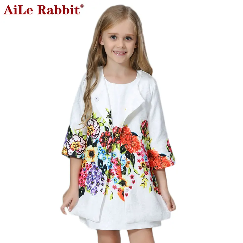 Комплект одежды для девочек AiLe Rabbit брендовая зимняя одежда верхняя с принтом