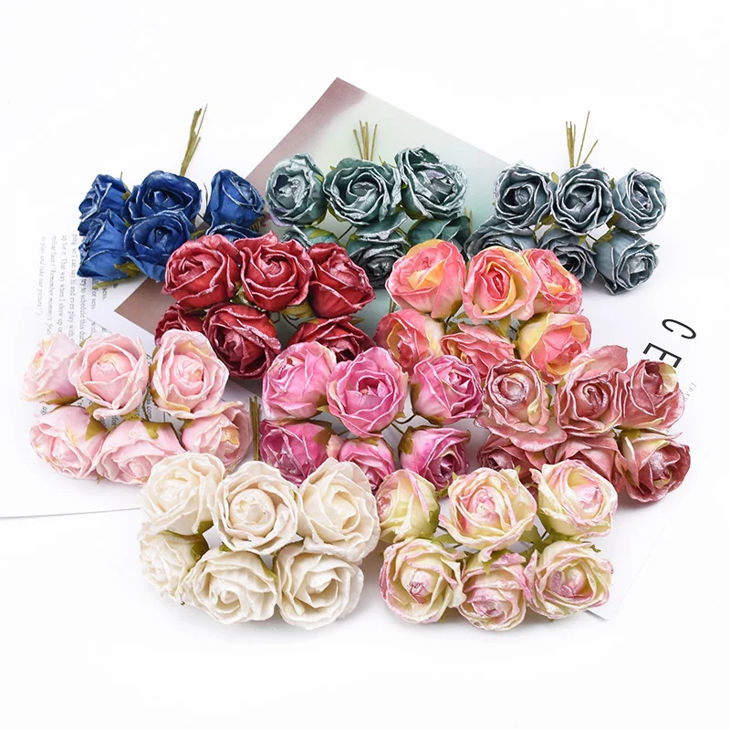 6 шт. декоративные цветы для скрапбукинга венки сделай сам Подарочная коробка