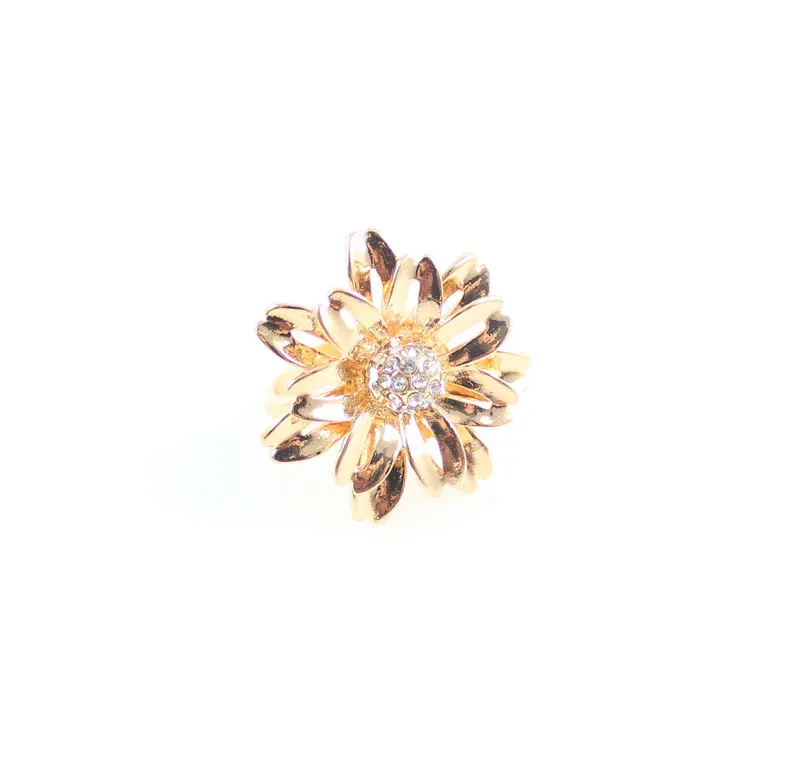 Модные Ювелирные наборы золотистого цвета в форме цветка хрустальное ожерелье