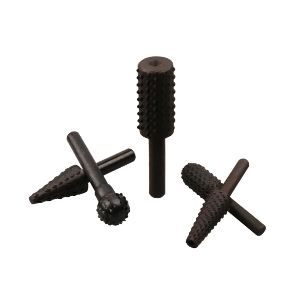 

5PCS/Set Woodworking Rotary File Wood Carving Rasp Drill Bit set with 6MM diameter Shank Black 5 shapes