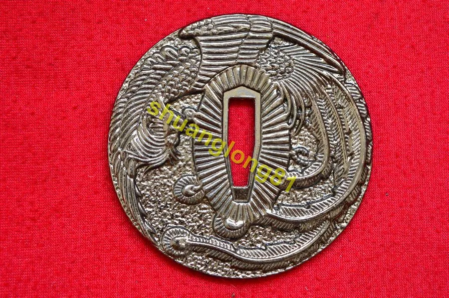 Ручная работа сильный Феникс японская Цуба сплав Guard Tsuba для самурайский меч
