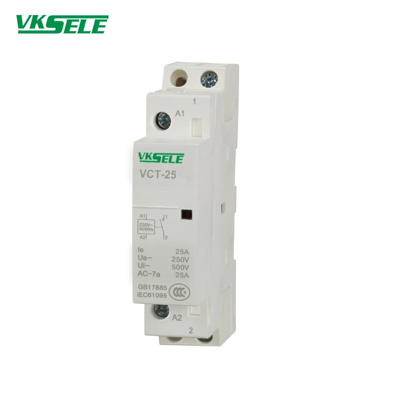 Бытовой контактор переменного тока WEIKESEN IP20 VCT 25A 1P 2NO 220V 230v AC|Замыкатели| |