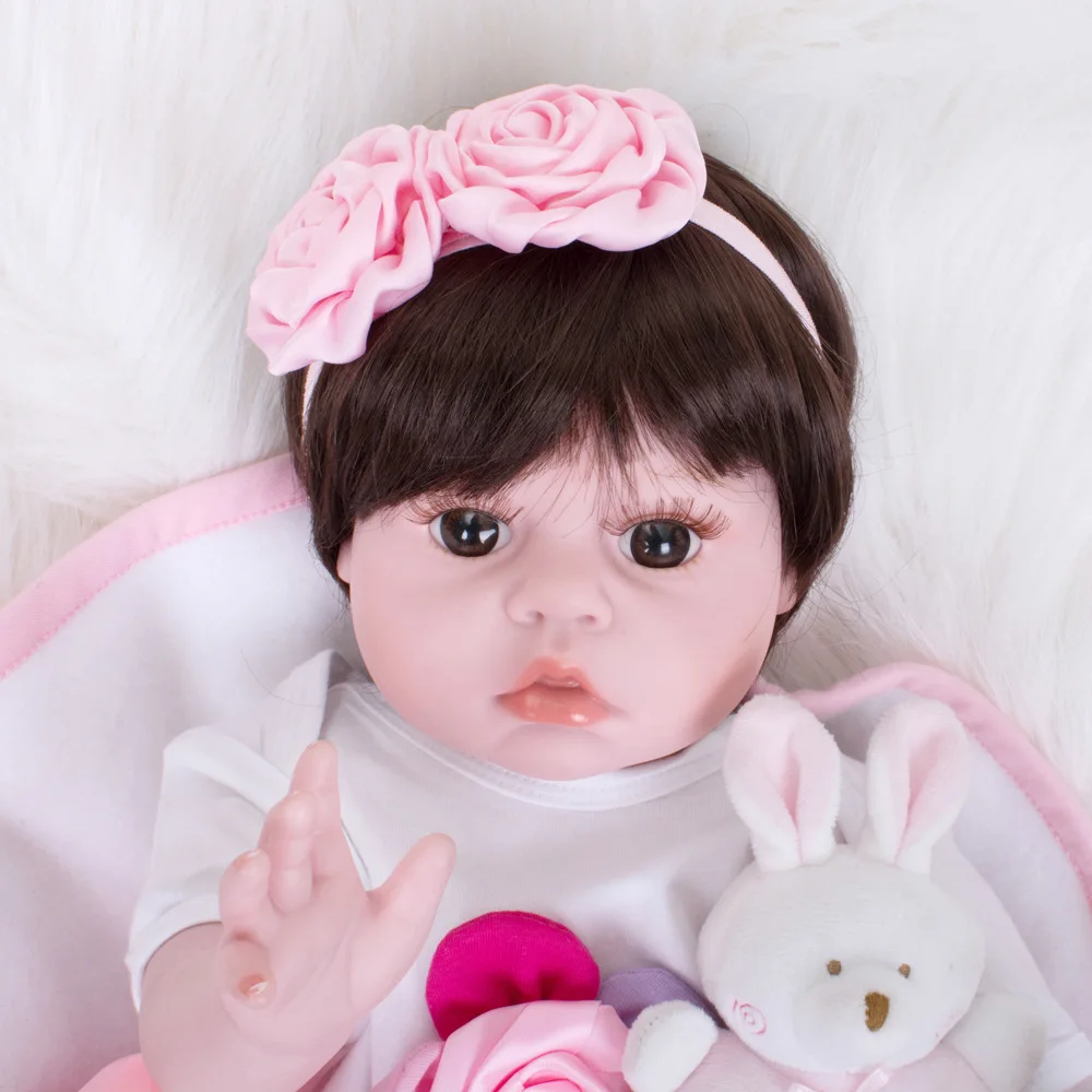 22 &quotДевочка Кукла reborn ткань тело babie с бутылочка соской Bebe живой bonecas подарок