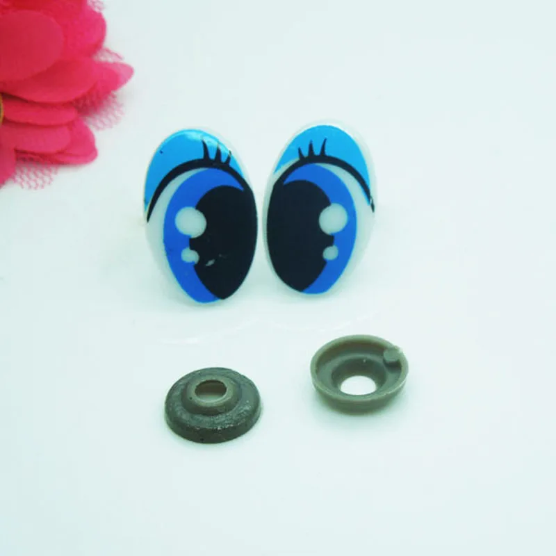Безопасные овальные глаза 25*16 мм/Пластиковые кукольные синего цвета аксессуары