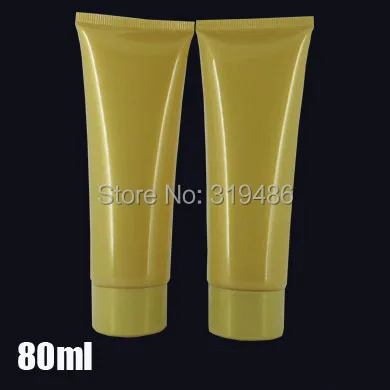 

300pcs/lot 80ml Cosmetic TubeMildy Wash Small Gold Soft Tube or Butter Handcream Tube Empty Make Up Tube with screw cap