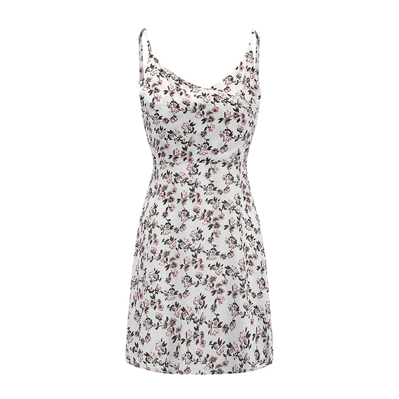 Летние Мини-Платья с цветочным принтом в стиле ретро на бретельках бохо женское