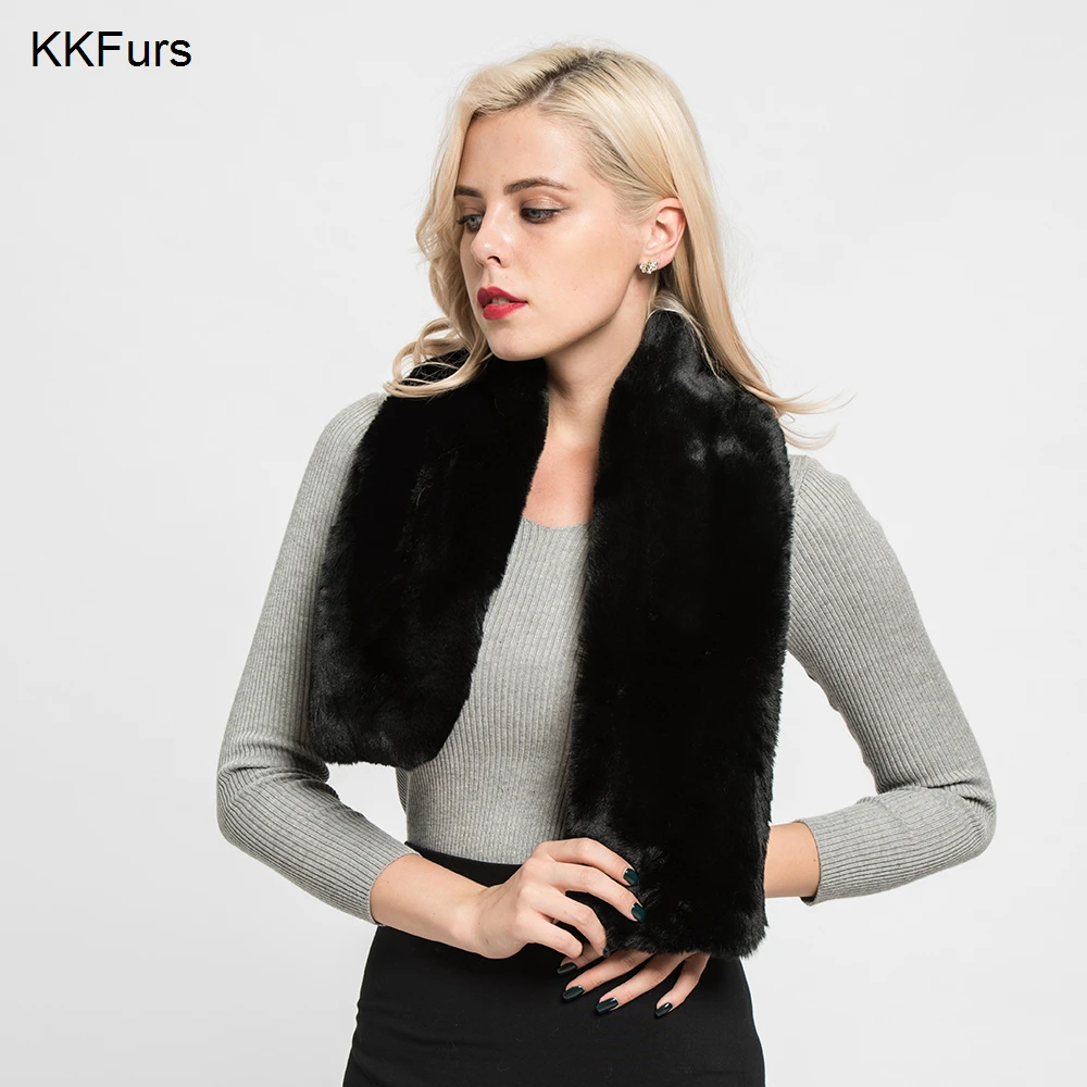 KKFurs женский шарф из искусственного меха Зимние теплые шали модный стиль высшее