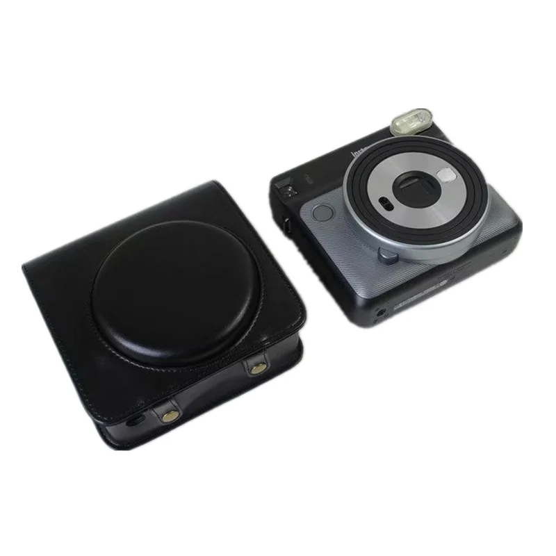Черный/Коричневый чехол из искусственной кожи для Fuji Fujifilm Instax SQUARE SQ6 цифровой