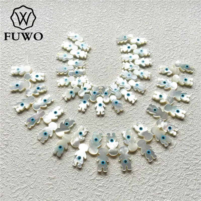 FUWO модные двухсторонние бусины в виде ракушки со сглаза для изготовления