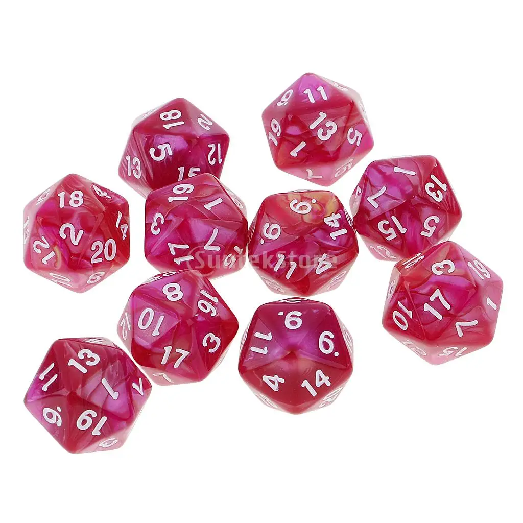10 шт. 20 сторонних игральных костей D20 многогранные игральные кости для подземей и