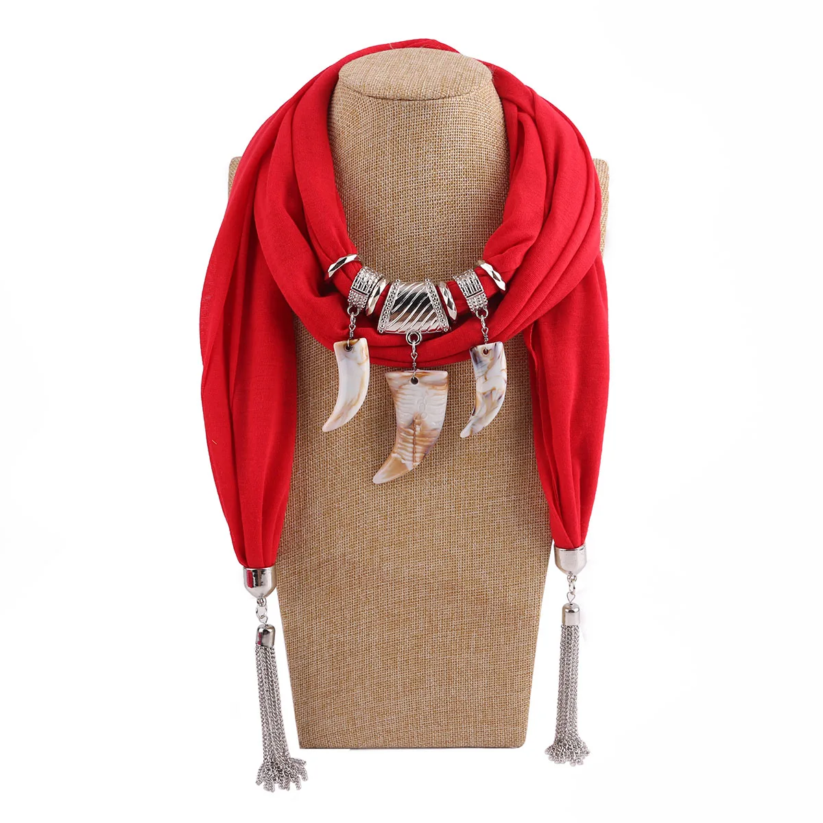 

2019 Fashion women scarf shawl New design necklace scarf agate Pendant Jewelry short Scarves free shipping