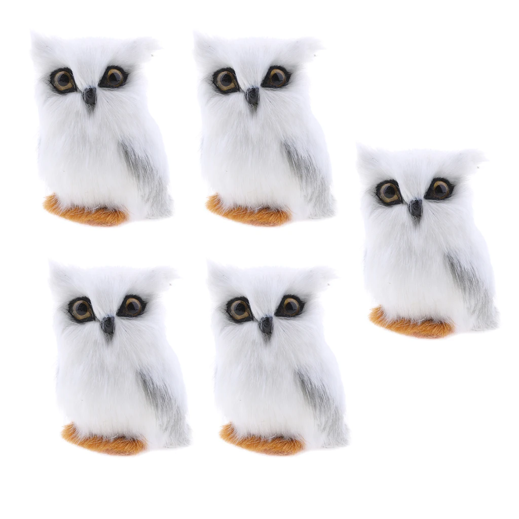5 шт. имитация совы украшение для дома искусственная сова белый|Садовые статуи и