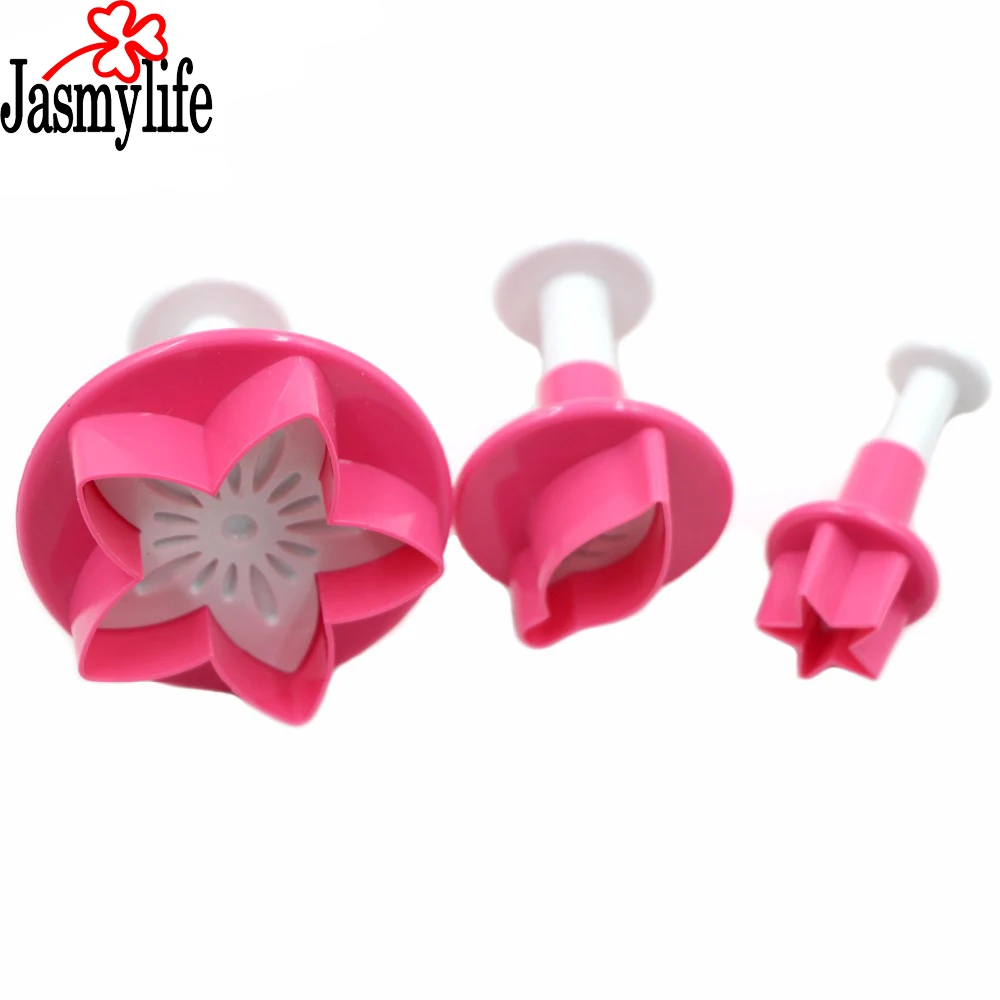 Выпечки 3 шт цветок плунжера резак лист помадки Декор Сахар ремесло плесень