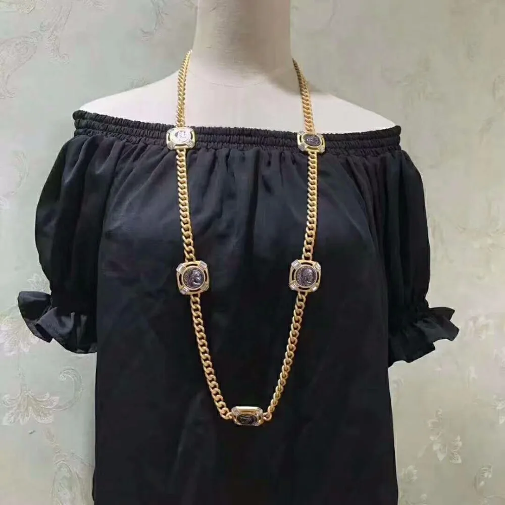 Винтажное ожерелье с портретом аморота золотого цвета|fashion necklace|necklace fashionvintage