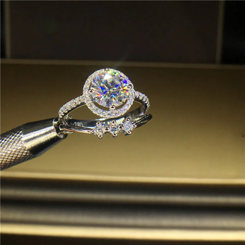 100% 18K 750Au золото Moissanite бриллиантовое кольцо D Цвет VVS с национальным сертификатом MO
