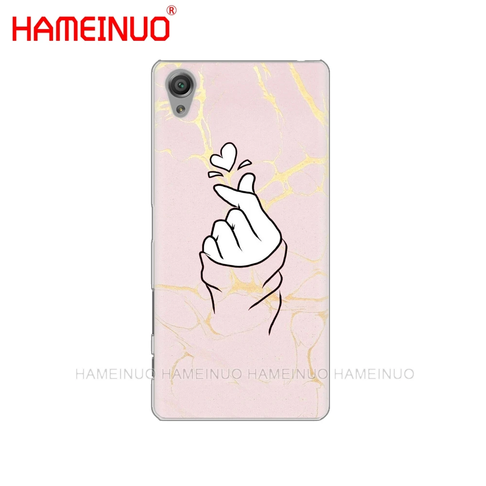Черно белый чехол с сердечком Love kpop для sony xperia C6 XA1 XA2 XA ULTRA X XP L1 L2 XZ1 compact XR/XZ