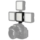 Мини светодиодная лампа Ulanzi W49 для видеосъемки с 3 горячими башмаками для цифровой зеркальной фотокамеры, ночное освещение для Nikon, Canon, Sony