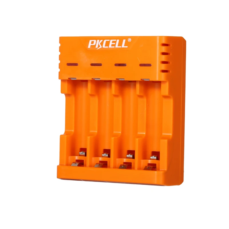 Orange Батарейки PKCELL зарядное устройство для 1,2 в NIMH NICD AA или AAA батареи 4 слота зарядка от 1 до 4 шт аккумулятор USB интерфейс - Цвет: Orange