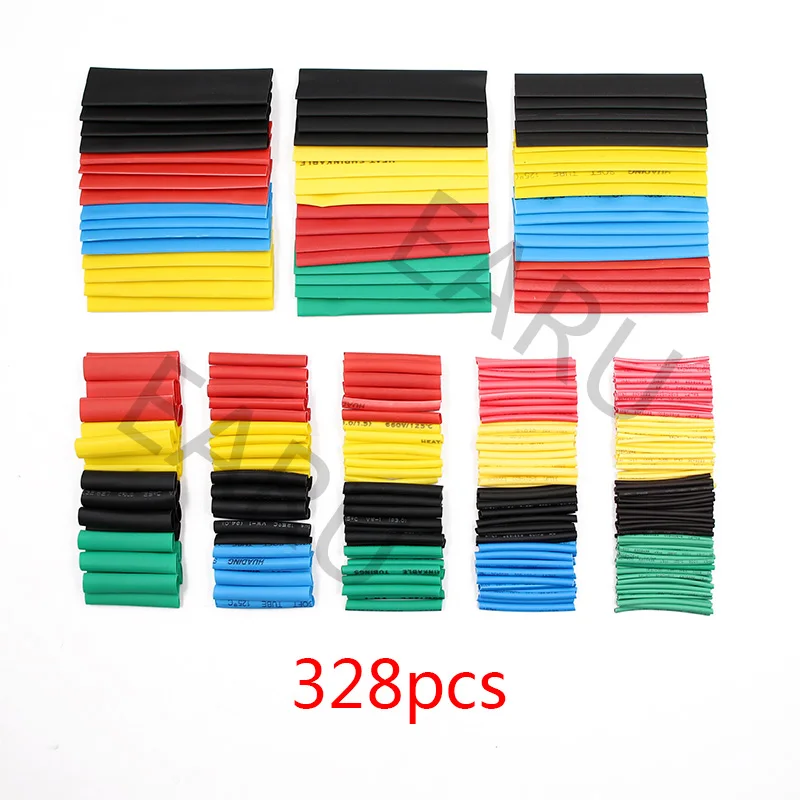 328pcs 20/55/127/150/280/328 шт. Ассорти Полиолефиновая термоусадочная трубка Автомобильный Кабельные муфты Обёрточная бумага жгут проводов Наборы коробка 8 Размеры смешанные Цвет - Цвет: 328pcs