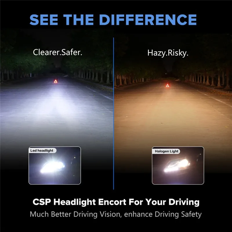 

Car Headlight Bulbs h4 led h7 H11 h8 h9 H16(EU) 9005 9006 hb3 hb4 880 881 H27 9003 H13 90W 13000LM XHP50 Fanless