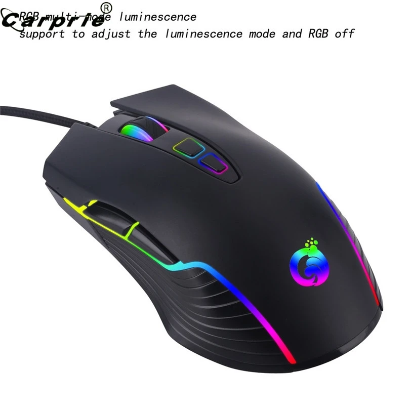 CARPRIE USB Проводная игровая мышь RGB подсветка Marquee Macro Definition для игр ноутбуков