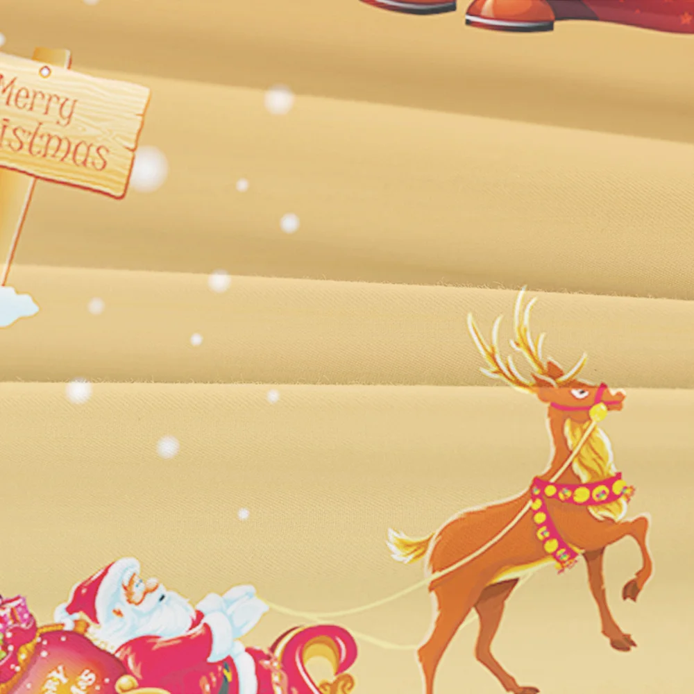 Christmas Bedding Set Santa Claus Cartoon Bed Duvet Cover Animal For Kids / Adult Reindeer bedding bedclothes King Size E | Дом и сад