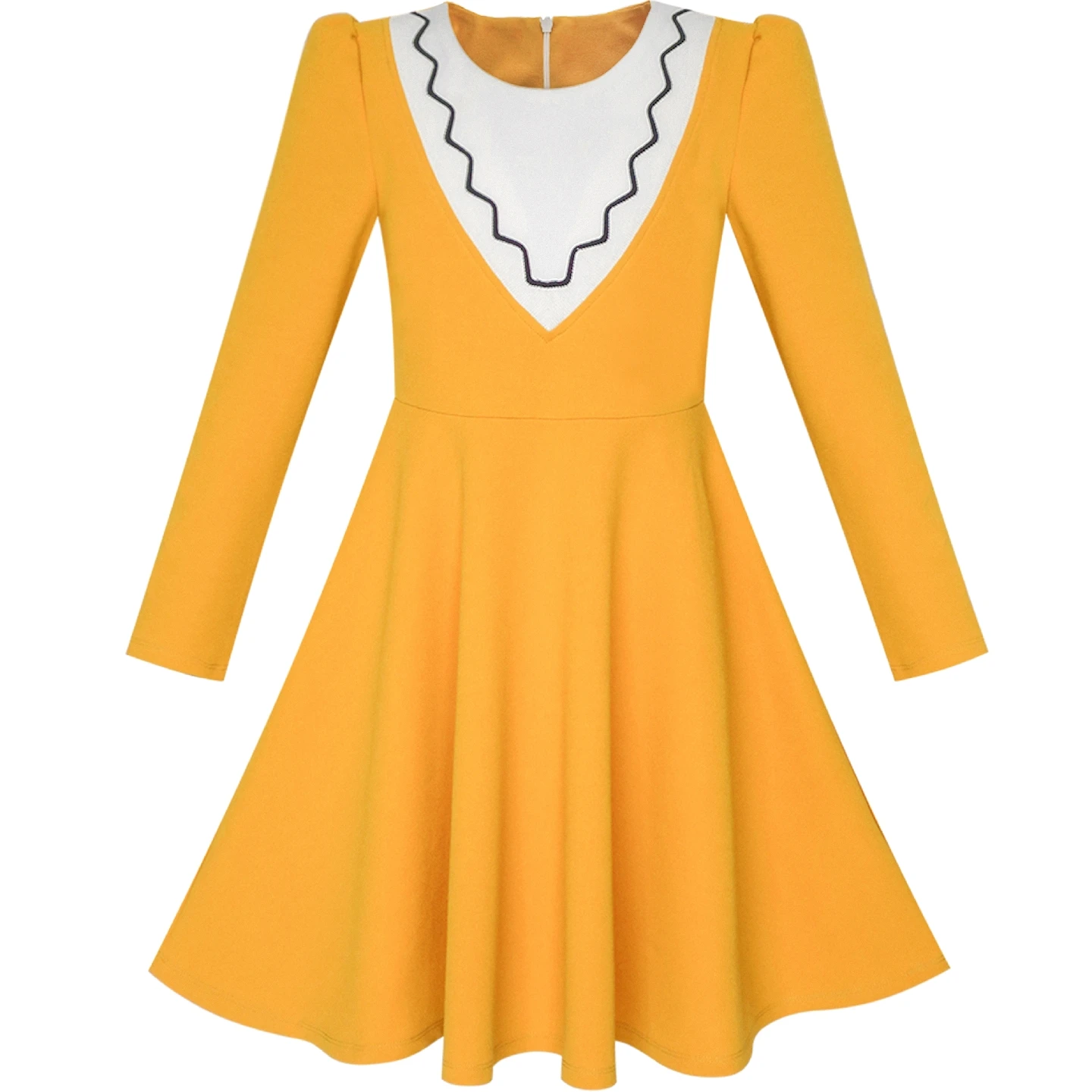 Sunny Fashion платья для девочек новогодние костюмы Школьная форма Белый воротничок