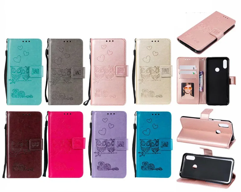 Кожаный чехол портмоне для huawei P30 Pro Honor 10 Lite P20 Y6 Y7 2019 P Smart Сова Цветочное сердце