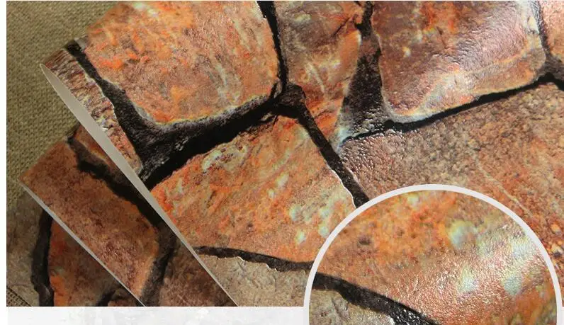 Обои с имитацией fossil, 3d стерео ностальгические каменные обои, бар картины маслом на холсте, бумага papel de parede