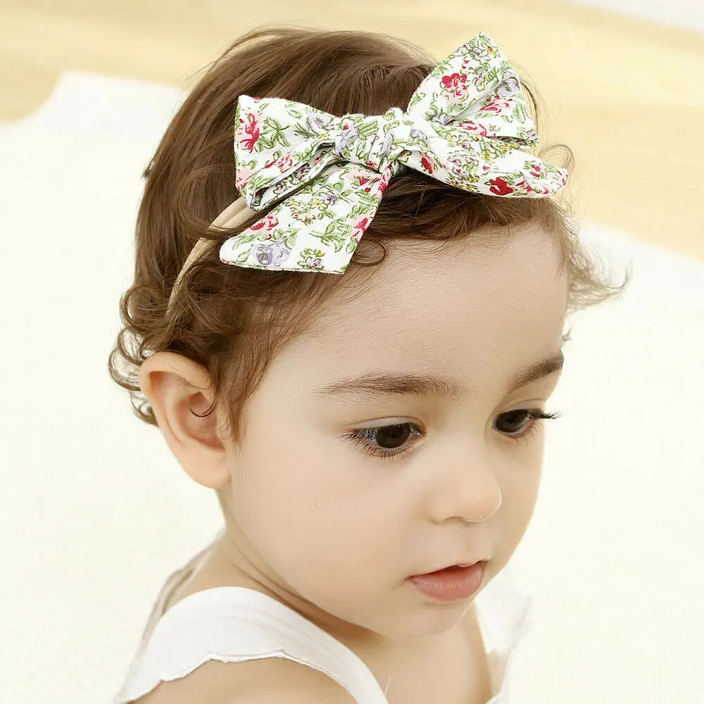 Emmababy детская лента для волос Girl цветок бант Малыш Дети тюрбан узел головная