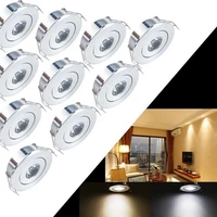 10pcs 1w led recessed small cabinet mini spot lamp ceiling lighting kit fixture