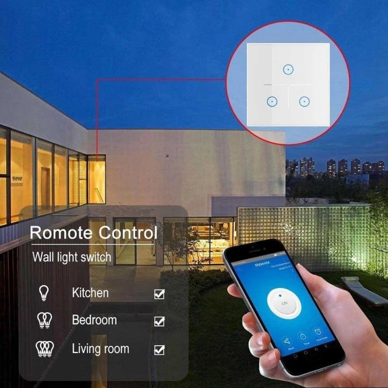 Wifi настенный выключатель приложение Smart Life дистанционное управление стандарт ЕС