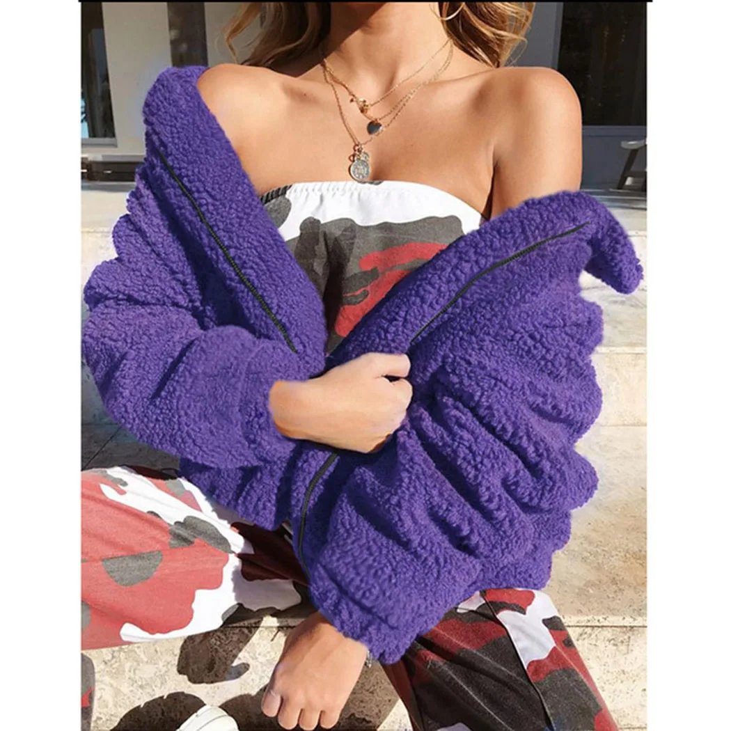 Женское пушистое пальто из искусственного меха 2018 зимняя плюшевая флисовая