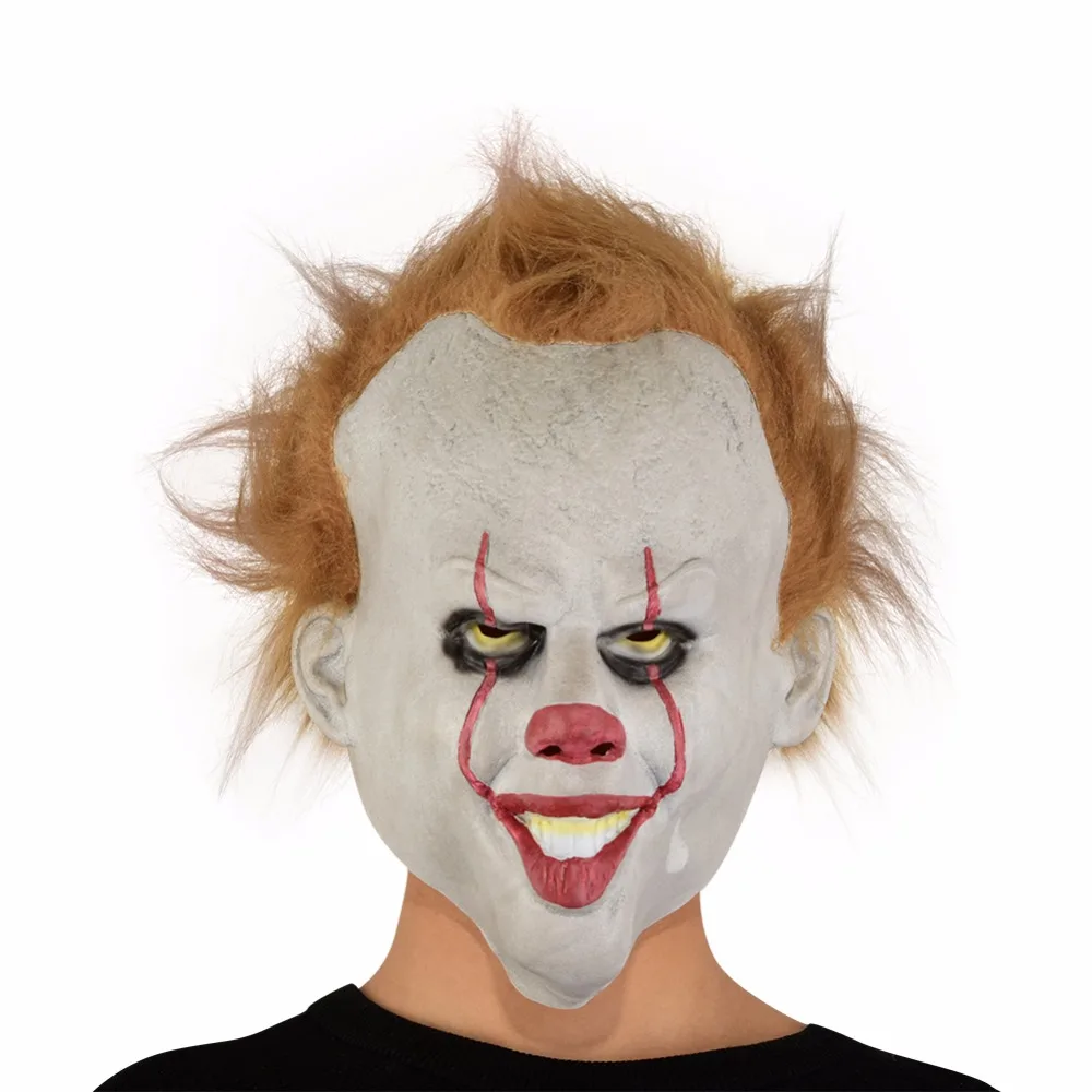 Маска клоун из фильма Стивен Кинг это пеньюзи Джокер Тим Карри ужасная Косплей