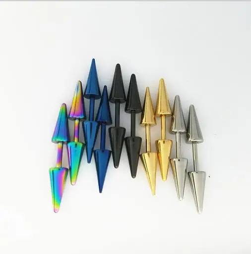 Крутой панк с заклепками для мужчин и женщин из нержавеющей стали|colorful stud earings|stud