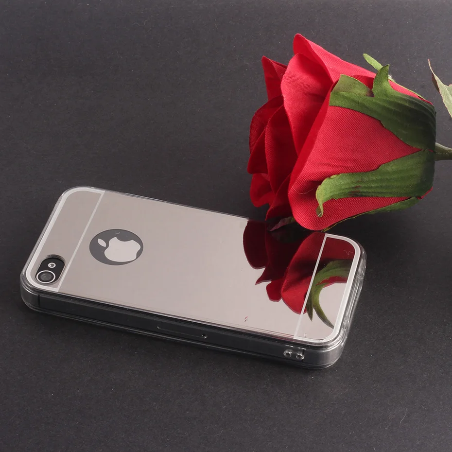CAENBOO чехол для iPhone 4S роскошные розовое золото зеркала из мягкой искусственной