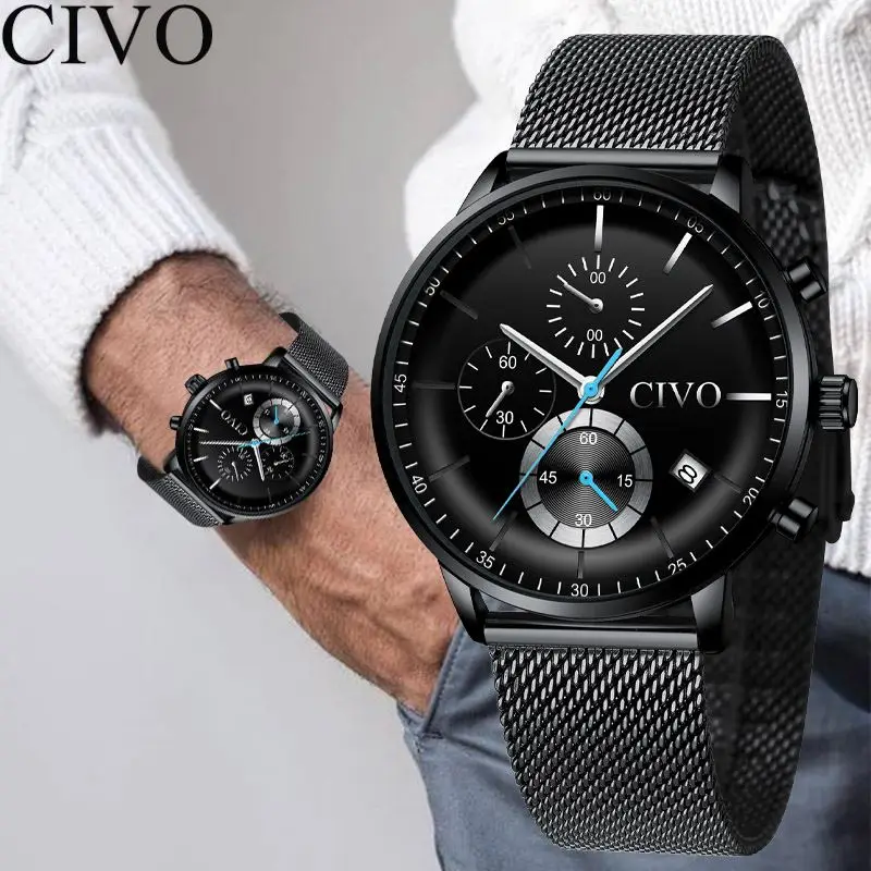 CIVO Лидер продаж модные брендовые спортивные мужские часы водонепроницаемые