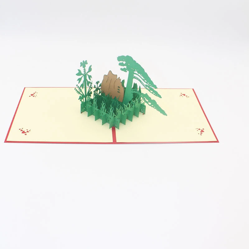 3D Laser Cut Handmade Chinese The Pine Greeting Guests of Mount Huang Paper Cards PostCard Business Souvenirs Gift | Дом и сад
