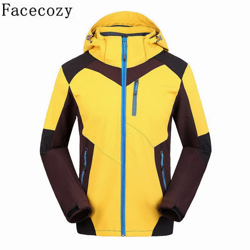 Facecozy Женская и мужская зимняя уличная с капюшоном Лоскутная флисовая куртка для