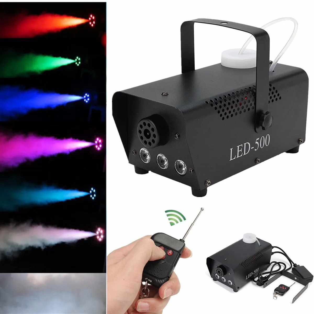 500 Вт противотуманная/дымовая машина с дистанционным RGB светодиодный DJ Thrower DJ вечерние Семейные шары досуг освещение для вечеринок дымовая метка