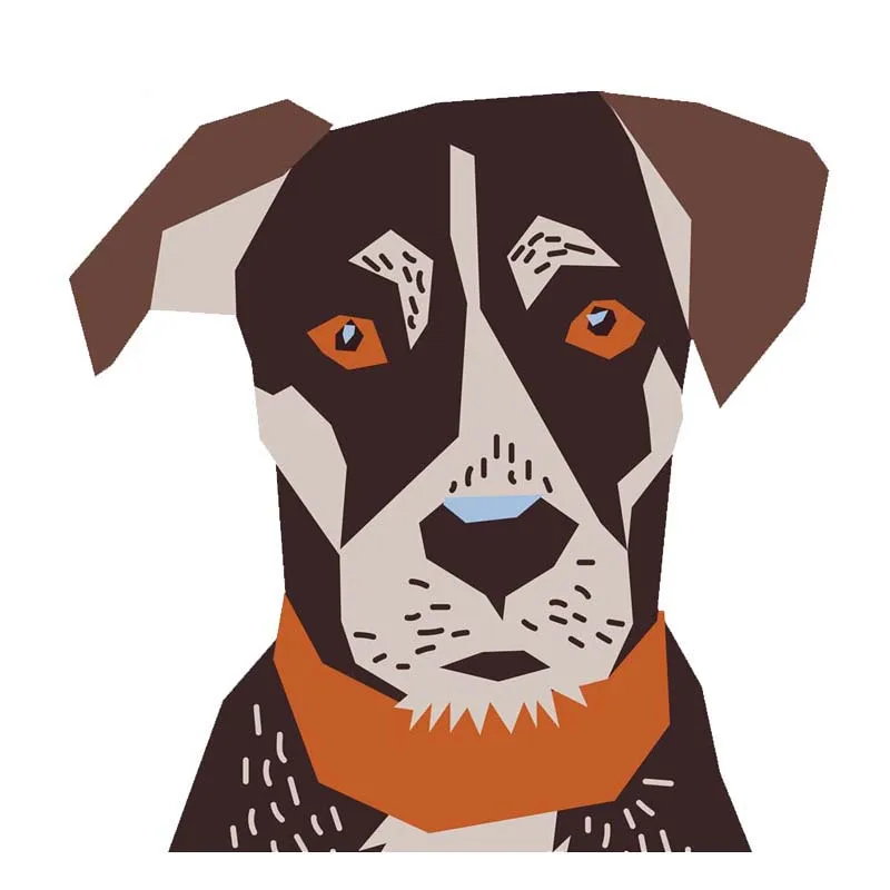 

YJZT 15CM*14.8CM Cartoon Dog Head Interesting Decal Car Sticker PVC 12-300476