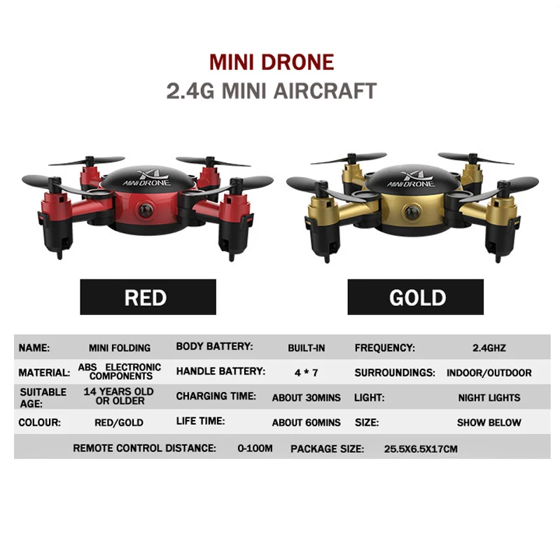 9x9 см мини Drone Игрушечные лошадки 6 осей Quadcopter Радиоуправляемые игрушки мигающий