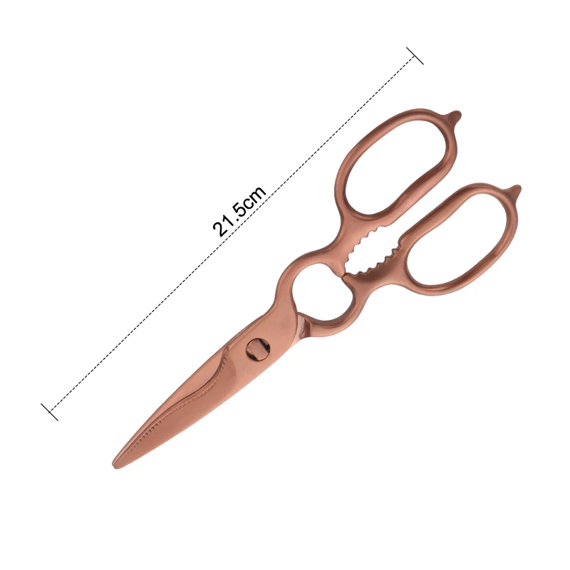 Design1 RoseGold-1Pc 1 шт. кухонные ножницы из нержавеющей стали, инструмент для мяса рыбы, Щелкунчик для бутылок, нож для костей, съемные кухонные инструменты - Цвет: Design1 RoseGold-1Pc