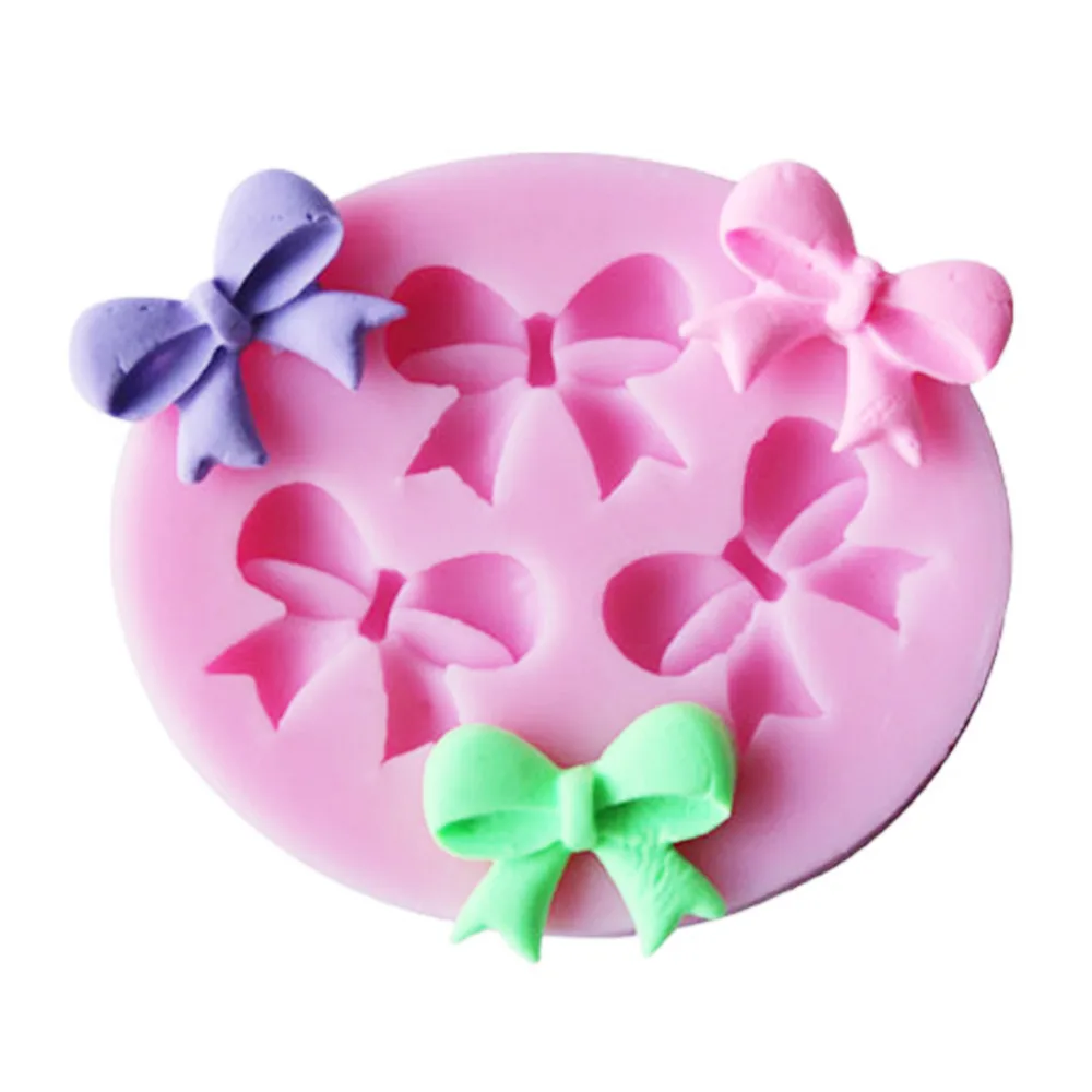 3D Bowknots Цветок Силиконовые помадные формы для украшения торта инструменты форма