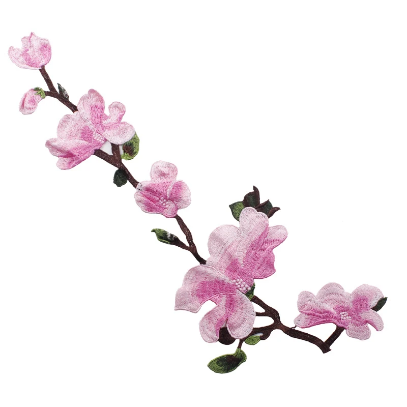 10 компл. Розовый пион длинная пара кружевная вышивка аппликация кружева гипюр