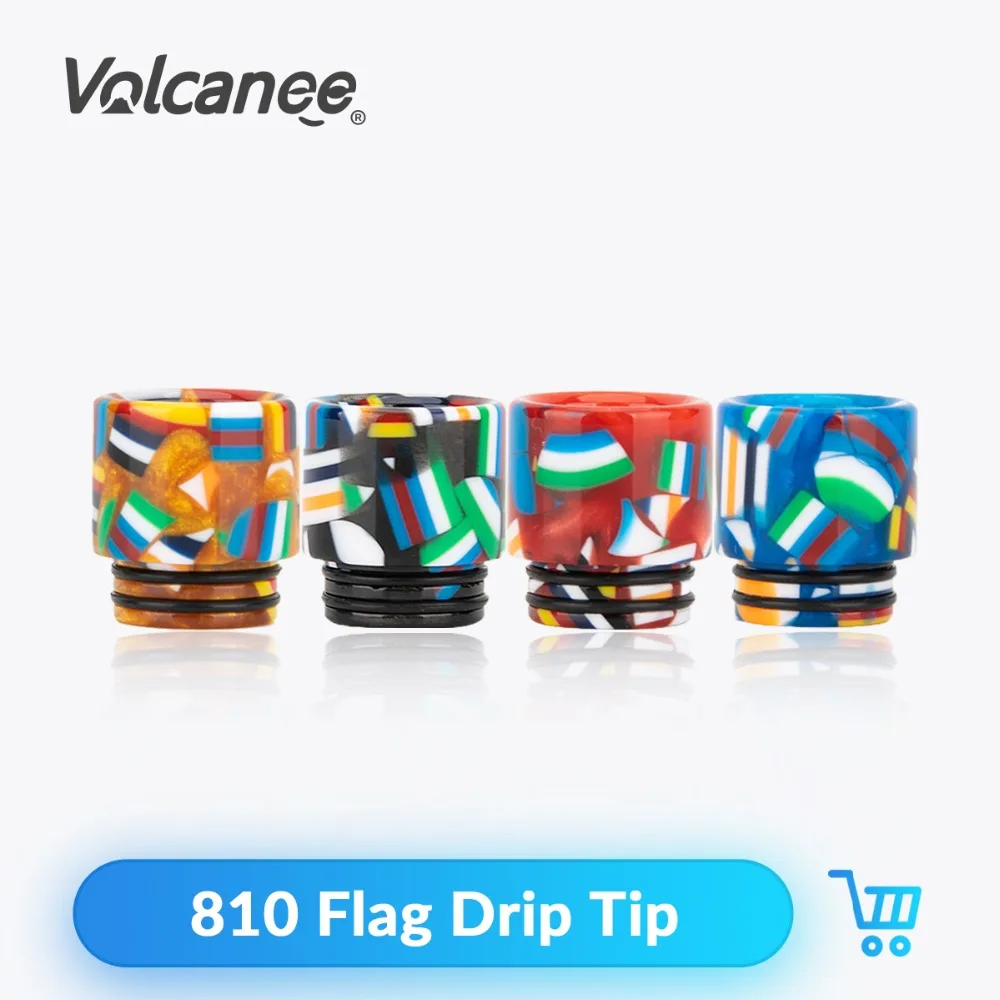 Volcanee 810 флаг смолы капельного наконечника красочные Driptips термостойкость для V12
