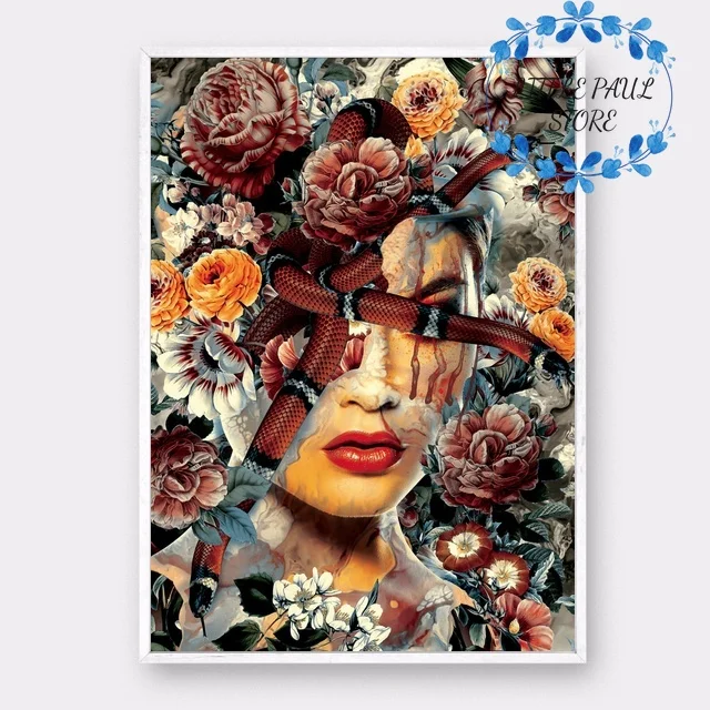 Nature flower and women art Canvas Poster Character poster Wall Pictures for Living Room No Frame | Дом и сад