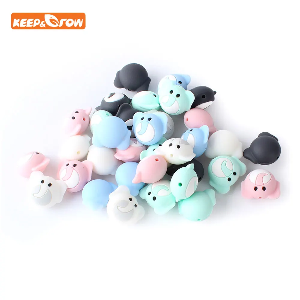 

5 шт., силиконовые бусины в виде слона